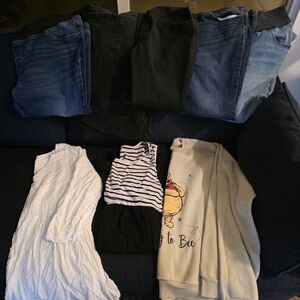 Casual Maternity Clothing Bundle with Jeans and Tops